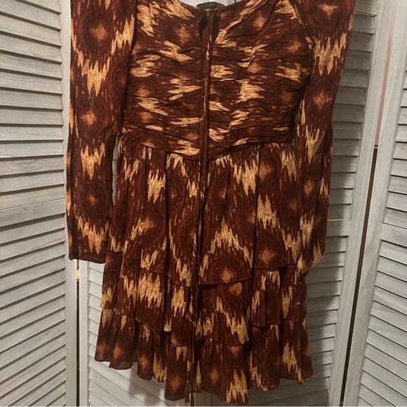 House of Harlow 1960 x REVOLVE Cotton Dress Long Sleeve Brown Size Large NWOT - Picture 4 of 8